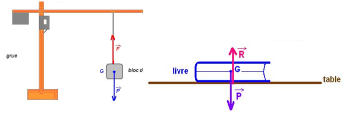 Deux exemples de diagramme de bilan des forces